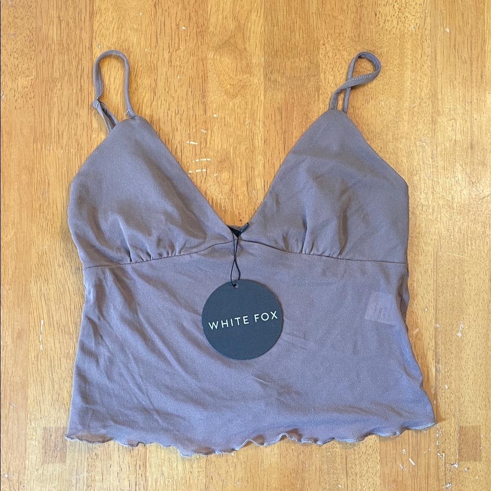 White Fox Sheer Brown Top